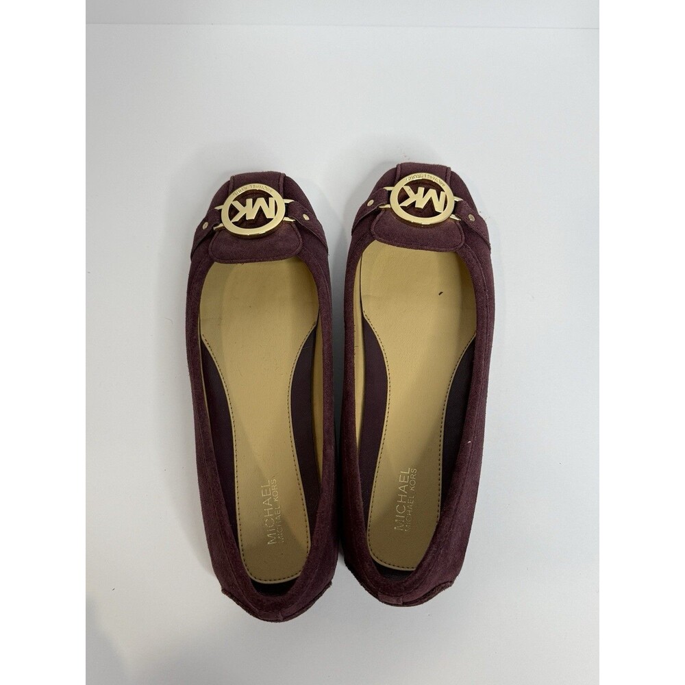 Never Worn Michael Kors MK Fulton Moc Suede Ballet Shoes Wine Women Size US 7 - Picture 5 of 9